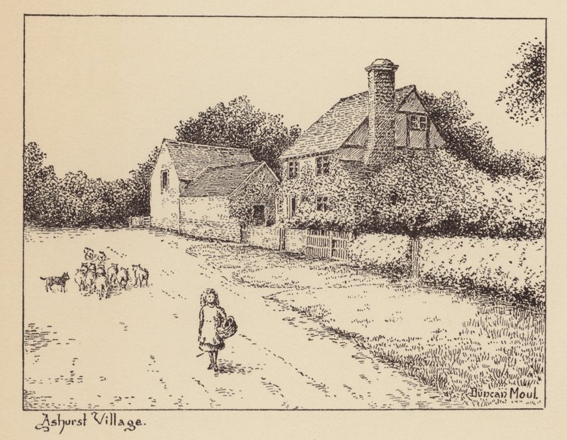 Sussex: Ashurst Village (litografia) tekijältä Duncan Moul