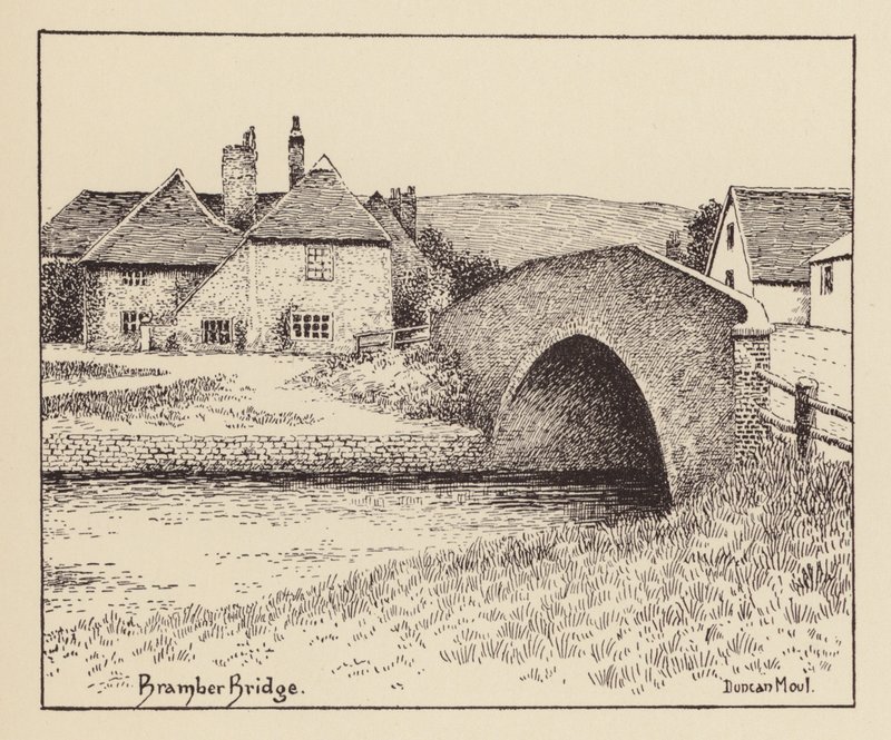 Sussex: Bramber Bridge (litografia) tekijältä Duncan Moul