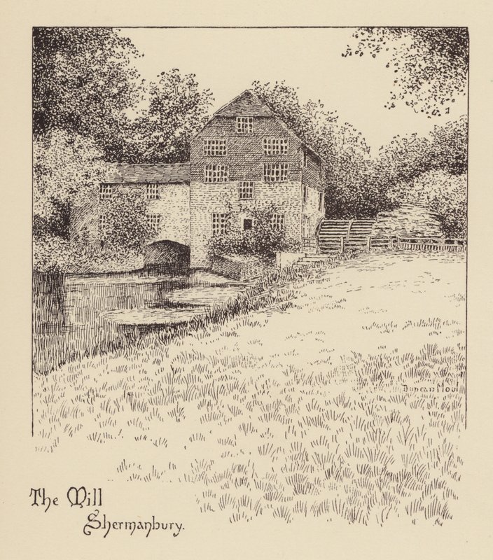 Sussex: The Mill, Shermanbury (litografia). tekijältä Duncan Moul