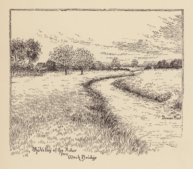 Sussex: Mock Bridge (litografia). tekijältä Duncan Moul