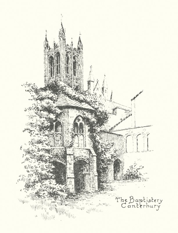 Kastajainhuone, Canterbury (litografia) tekijältä Duncan Moul