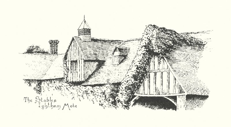 The Stables, Ightham Mote (litografia) tekijältä Duncan Moul