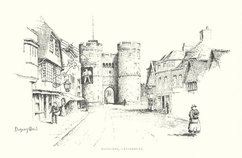 Westgate, Canterbury (litografia) tekijältä Duncan Moul