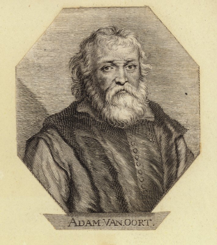 Adam Van Oort, syntynyt Adam van Noort, belgialainen taiteilija. Kaiverrus Johann Georg Waldreich tekijältä Dutch School
