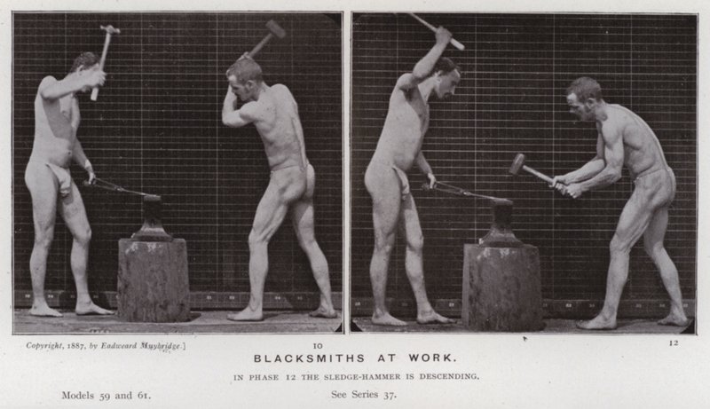 Ihmishahmo liikkeessä: Sepät työssä tekijältä Eadweard Muybridge