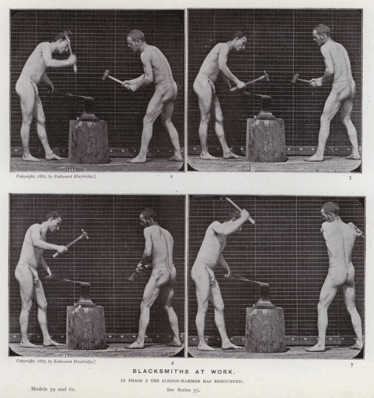 Ihmishahmo liikkeessä: Sepät työssä tekijältä Eadweard Muybridge