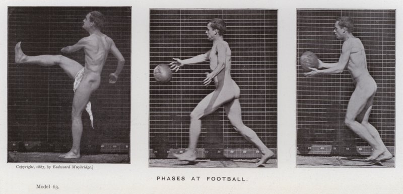 Ihmishahmo liikkeessä: Jalkapallon vaiheet (m/v kuva) tekijältä Eadweard Muybridge