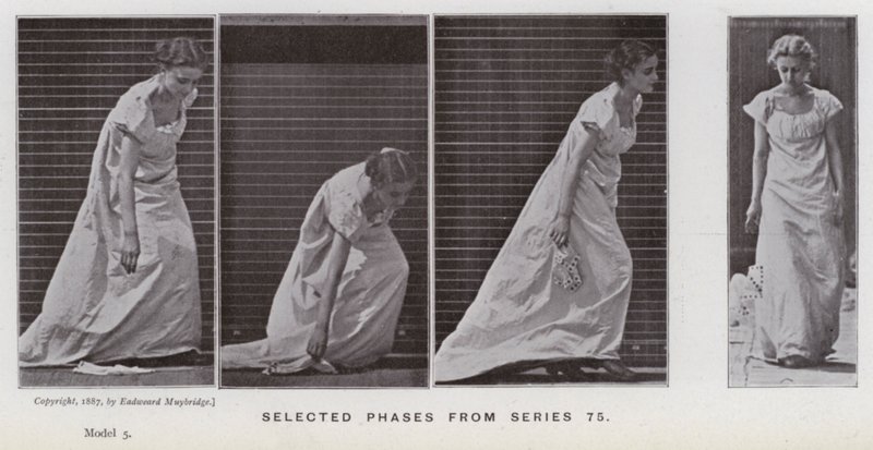 Ihmishahmo liikkeessä: valitut vaiheet sarjasta 75 (m/v kuva) tekijältä Eadweard Muybridge
