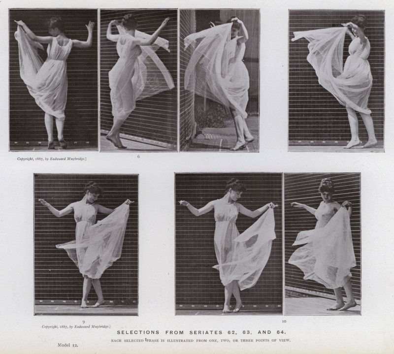 Ihmishahmo liikkeessä: valintoja sarjoista 62, 63 ja 64 (mv/w kuva) tekijältä Eadweard Muybridge