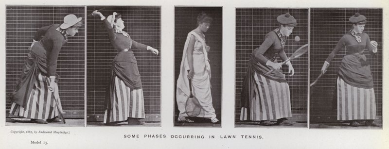Ihmishahmo liikkeessä: Jotkut nurmikkotenniksen vaiheet (m/w kuva) tekijältä Eadweard Muybridge