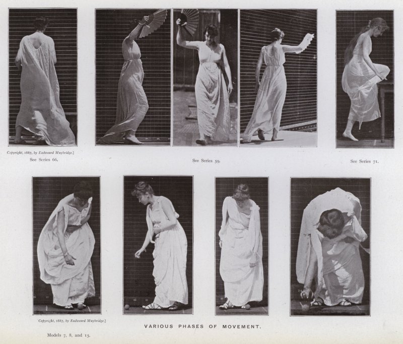 Ihmishahmo liikkeessä: liikkeen eri vaiheita (m/w kuva) tekijältä Eadweard Muybridge