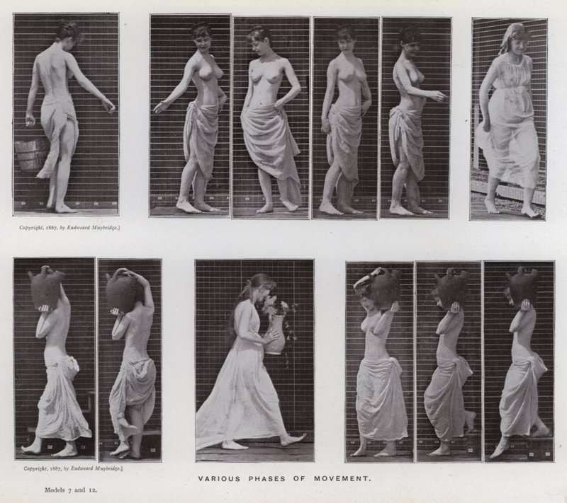 Ihmishahmo liikkeessä: liikkeen eri vaiheita (m/w kuva) tekijältä Eadweard Muybridge