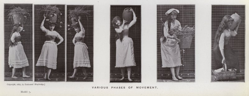 Ihmishahmo liikkeessä: liikkeen eri vaiheita (m/w kuva) tekijältä Eadweard Muybridge