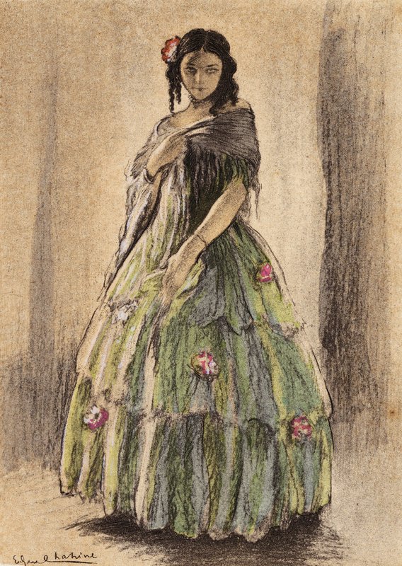 Gustave Flaubertin Madame Bovaryn kuvitus (väriliitos). tekijältä Edgar Chahine