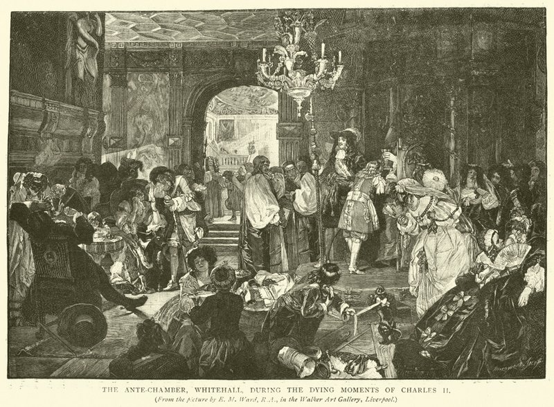 Ante-Chamber, Whitehall, Kaarle II:n kuoleman hetkinä tekijältä Edgar Melville Ward