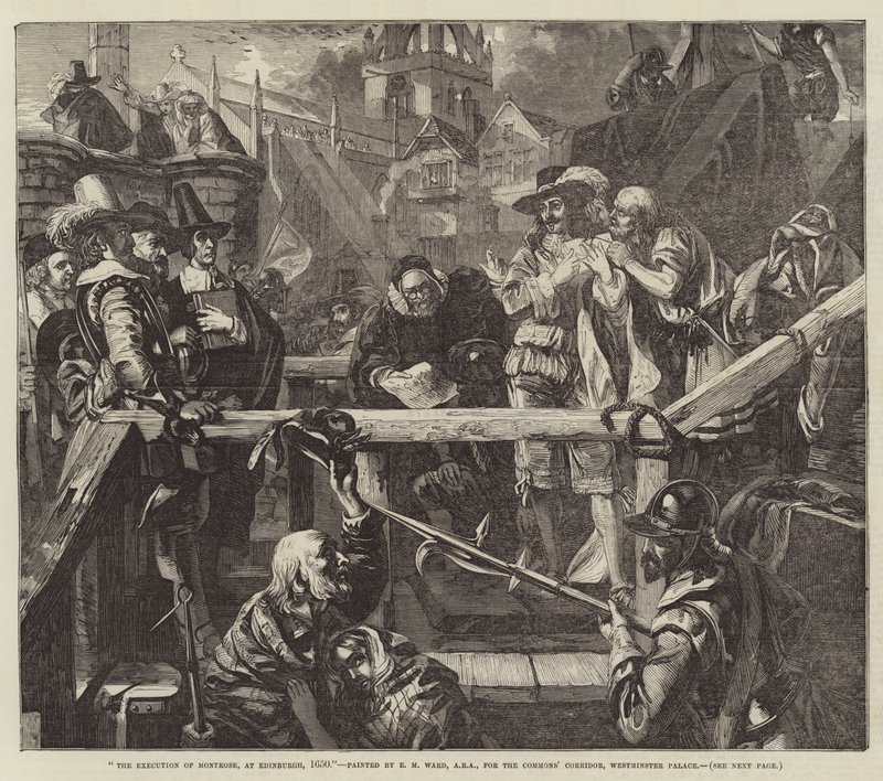 Montrosen teloitus Edinburghissa 1650 tekijältä Edgar Melville Ward