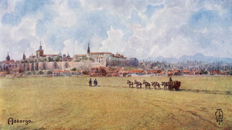 Pohjois-Espanja: Astorga, Kaakosta (väri litho) tekijältä Edgar T. A. Wigram