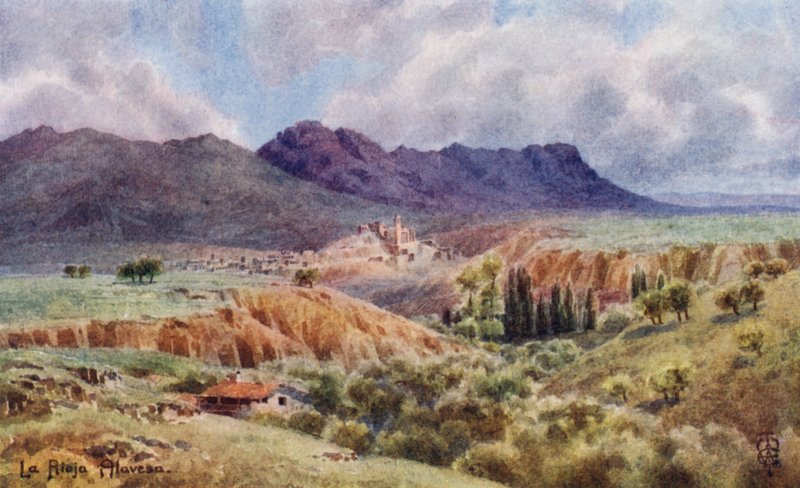 Pohjois-Espanja: La Rioja Alavesa, Katse pohjoiseen Ebron yli (värijäsenet) tekijältä Edgar T. A. Wigram