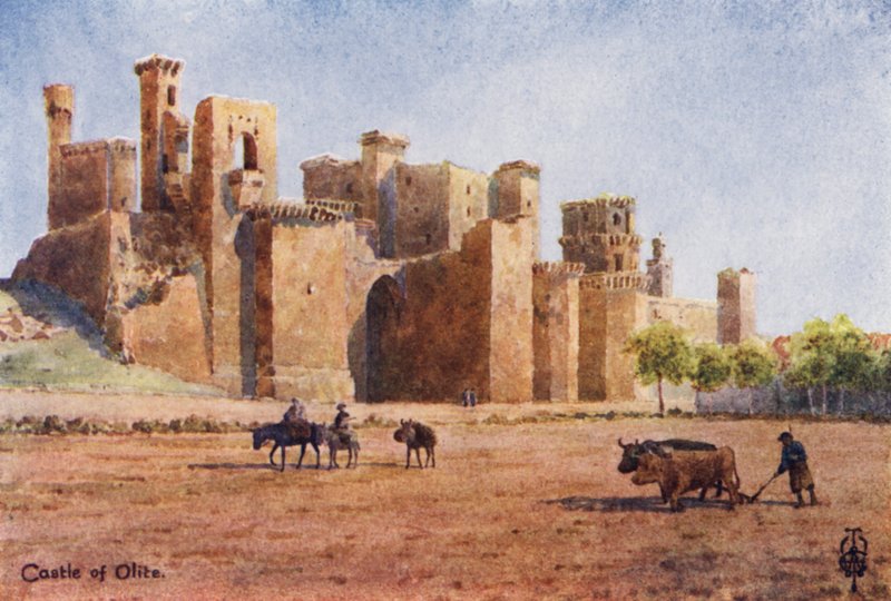 Pohjois-Espanja: Olite, linna (väri litho) tekijältä Edgar T. A. Wigram
