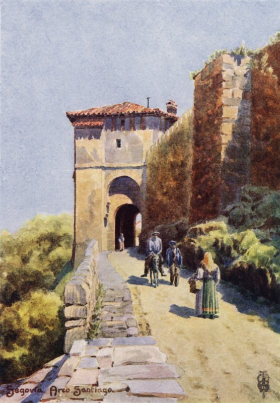 Pohjois-Espanja: Segovia, Arco Santiago (väri litho) tekijältä Edgar T. A. Wigram