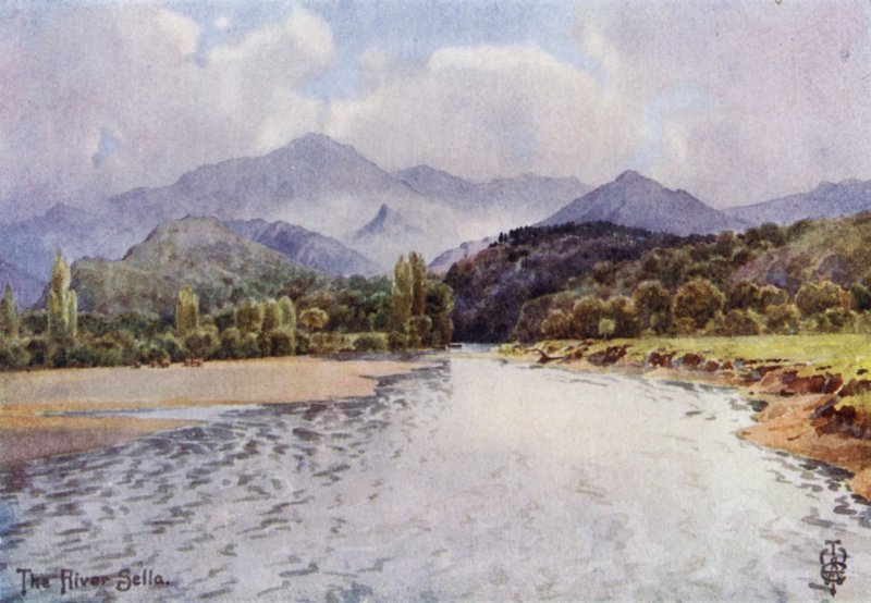 Pohjois-Espanja: Sella-laakso, Arriondasin alapuolella (väri litho) tekijältä Edgar T. A. Wigram
