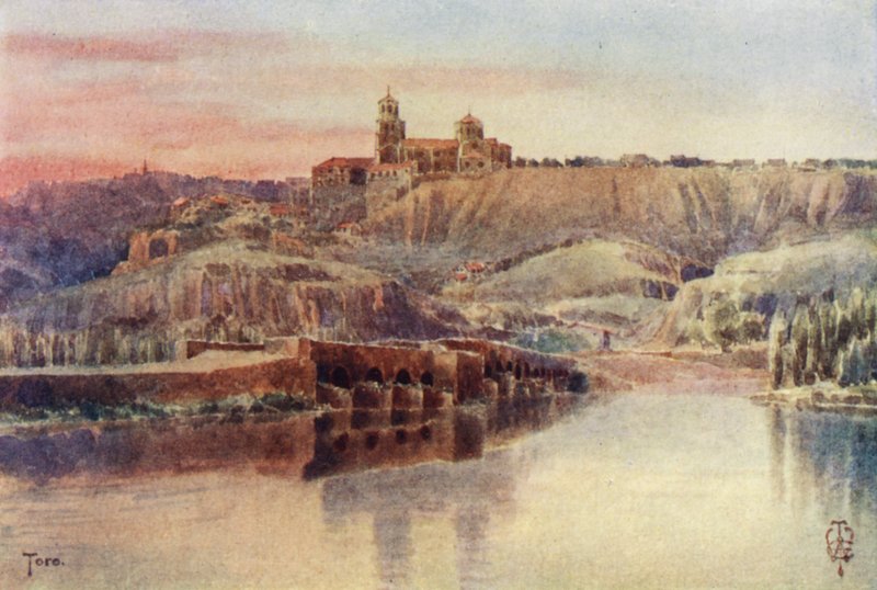 Pohjois-Espanja: Toro, Dueron rannalta (väri litho) tekijältä Edgar T. A. Wigram