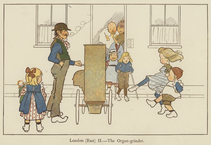 Lontoo (itä), urkuhiomakone tekijältä Edith Farmiloe