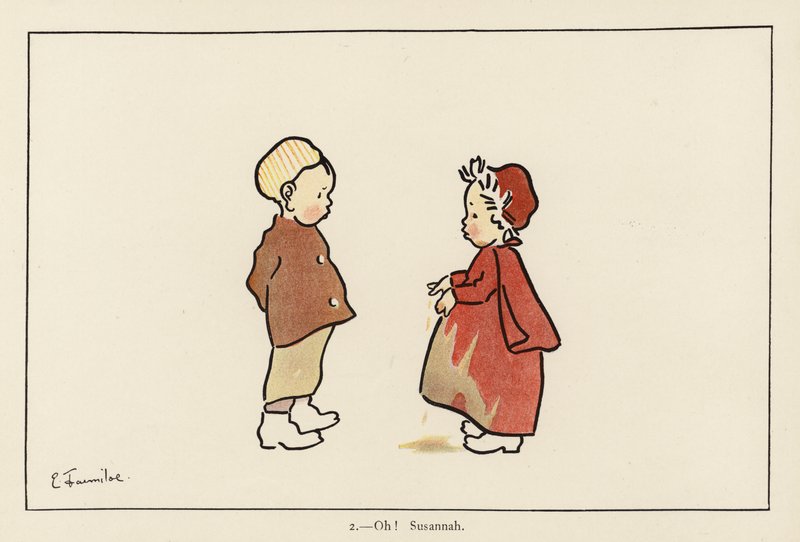 Vai niin! Susannah (väri litho) tekijältä Edith Farmiloe