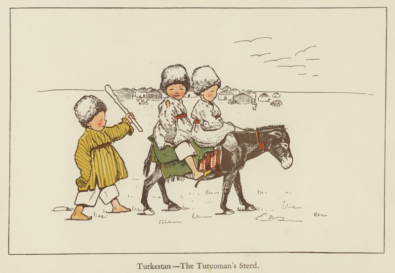 Turkestan, turkomaanit ratsastavat tekijältä Edith Farmiloe