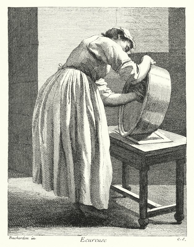 Scullery Maid (kaiverrus) tekijältä Edmé (after) Bouchardon