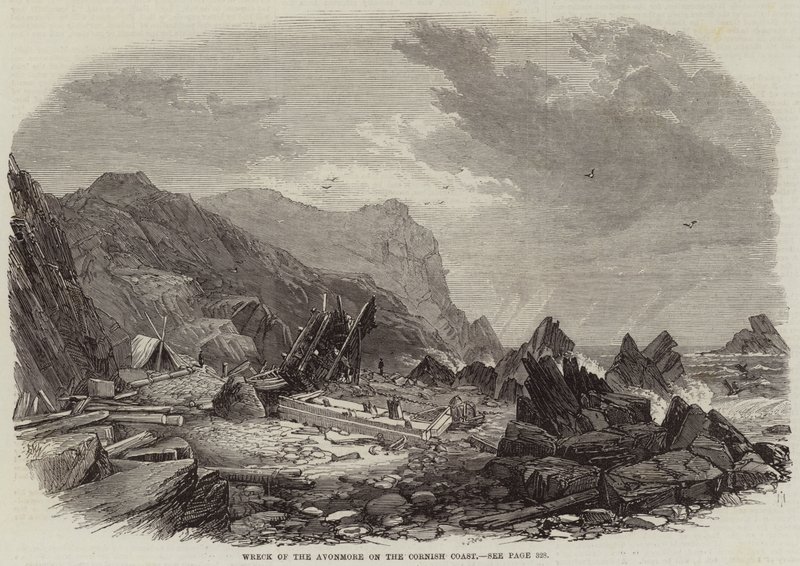 Avonmoren hylky Cornish Coastilla tekijältä Edmund Morison Wimperis