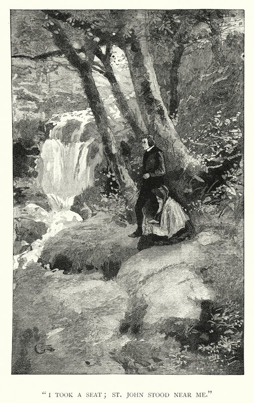 Charlotte Bronten kuvitus Jane Eyrelle (kaiverrus) tekijältä Edmund Henry Garrett