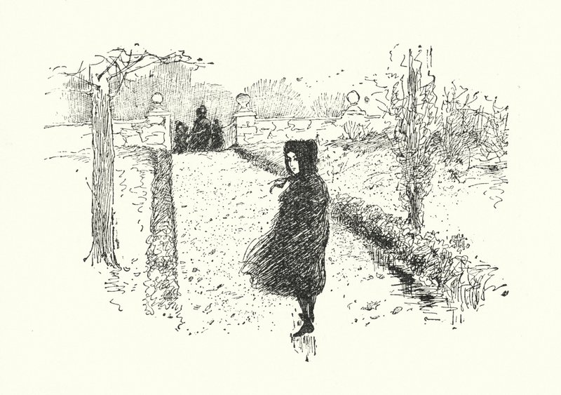 Charlotte Bronten kuvitus Jane Eyrelle (litho) tekijältä Edmund Henry Garrett