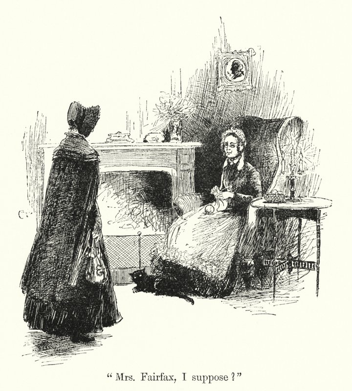 Charlotte Bronten kuvitus Jane Eyrelle (litho) tekijältä Edmund Henry Garrett