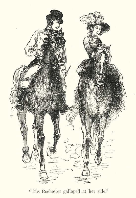Charlotte Bronten kuvitus Jane Eyrelle (litho) tekijältä Edmund Henry Garrett