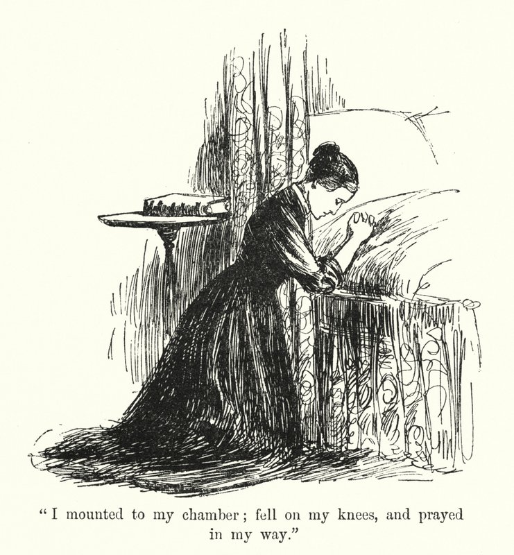 Charlotte Bronten kuvitus Jane Eyrelle (litho) tekijältä Edmund Henry Garrett