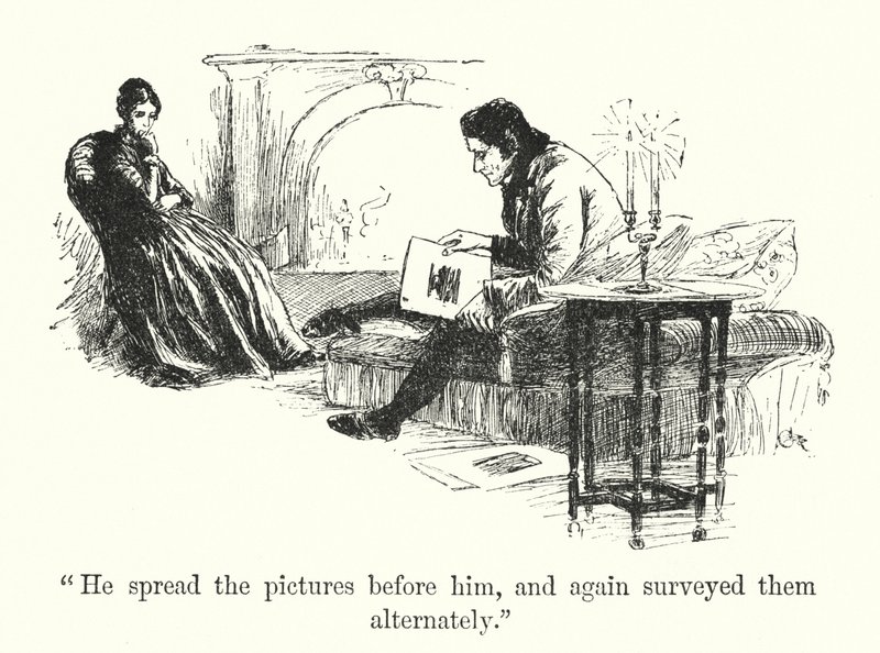 Charlotte Bronten kuvitus Jane Eyrelle (litho) tekijältä Edmund Henry Garrett