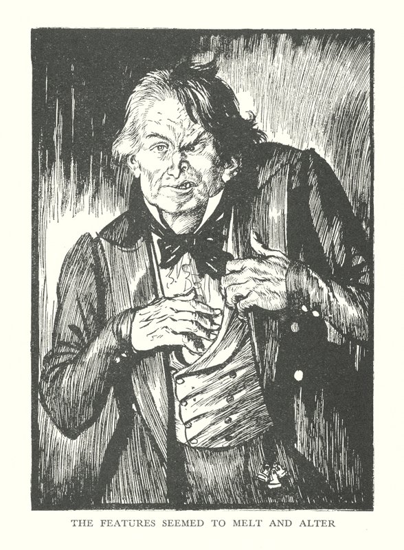 Kuvitus R. L. Stevensonin teokseen Tohtori Jekyllin ja herra Hyden outo tapaus (litografia). tekijältä Edmund Joseph (after) Sullivan