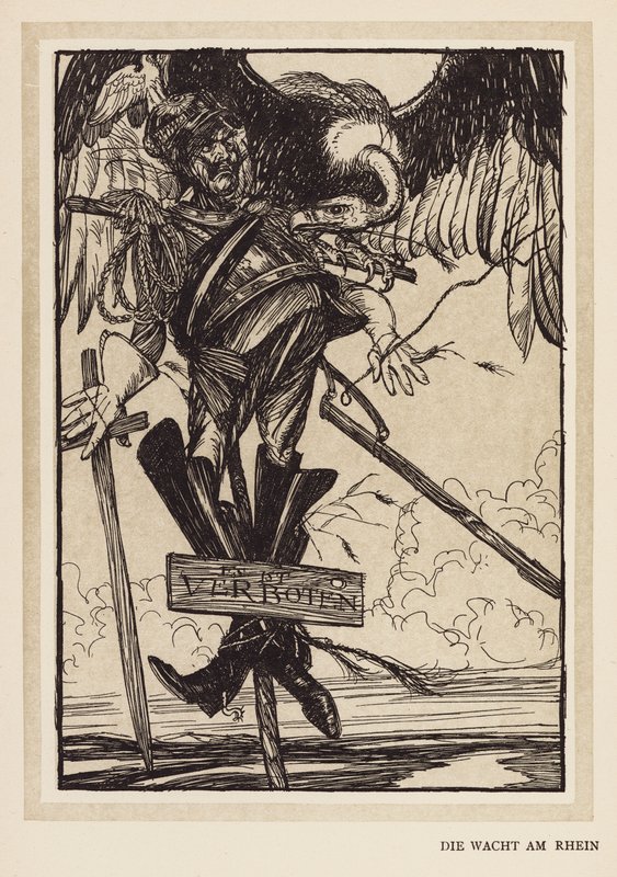 Keisarin seppele: Die Wacht Am Rhein (litografia) tekijältä Edmund Joseph (after) Sullivan