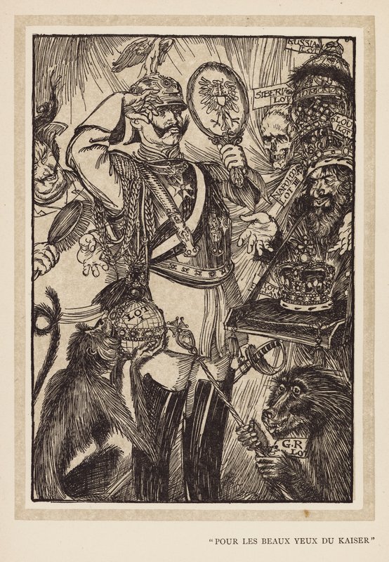 Keisarin seppele: "Pour Les Beaux Yeux Du Kaiser" (litografia) tekijältä Edmund Joseph (after) Sullivan