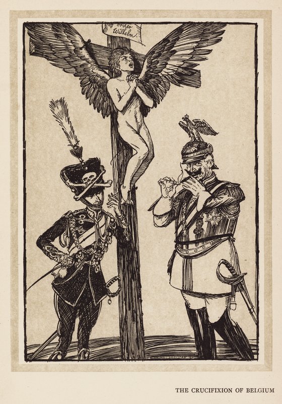 Keisarin seppele: Belgian ristiinnaulitseminen (litografia). tekijältä Edmund Joseph (after) Sullivan