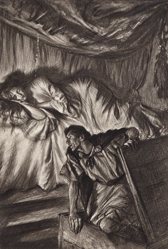 William Shakespeare: näytös, kohtaus 2 (litografia). tekijältä Edmund Joseph (after) Sullivan