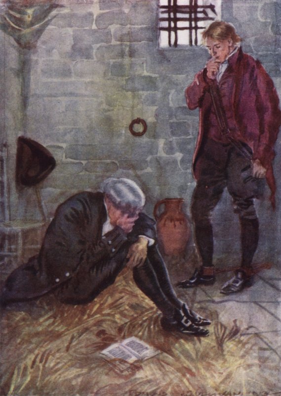 Kuvitus Oliver Goldsmithin teokseen The Vicar of Wakefield (värilitho) tekijältä Edmund Joseph Sullivan