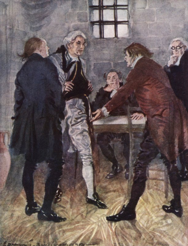 Kuvitus Oliver Goldsmithin teokseen The Vicar of Wakefield (värilitho) tekijältä Edmund Joseph Sullivan