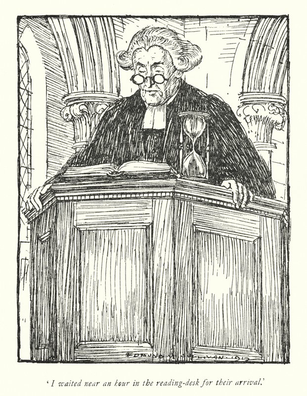 Kuvitus Oliver Goldsmithin teoksesta The Vicar of Wakefield (litho) tekijältä Edmund Joseph Sullivan