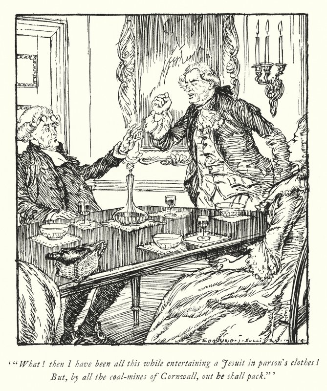 Kuvitus Oliver Goldsmithin teoksesta The Vicar of Wakefield (litho) tekijältä Edmund Joseph Sullivan