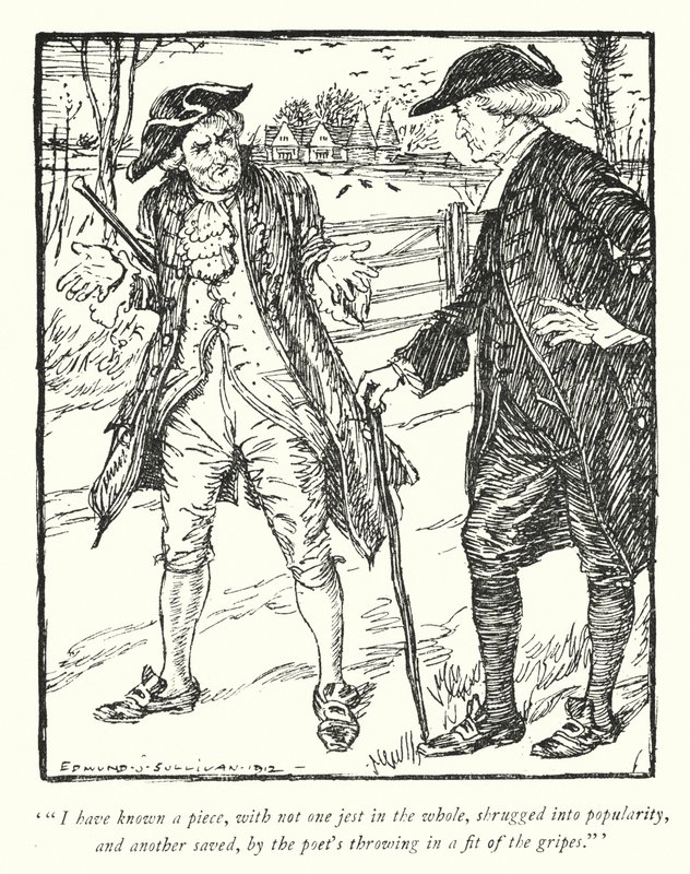 Kuvitus Oliver Goldsmithin teoksesta The Vicar of Wakefield (litho) tekijältä Edmund Joseph Sullivan