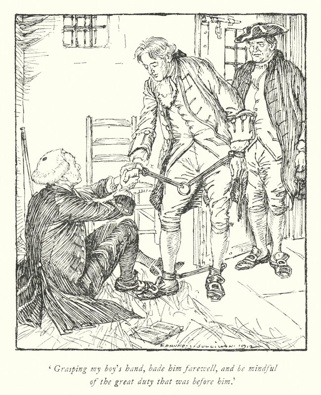 Kuvitus Oliver Goldsmithin teoksesta The Vicar of Wakefield (litho) tekijältä Edmund Joseph Sullivan