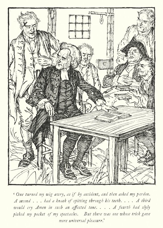 Kuvitus Oliver Goldsmithin teoksesta The Vicar of Wakefield (litho) tekijältä Edmund Joseph Sullivan