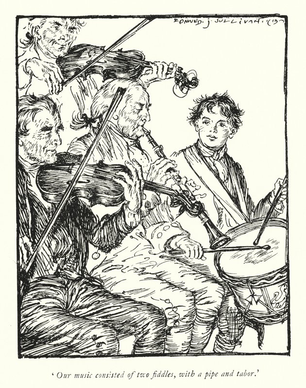 Kuvitus Oliver Goldsmithin teoksesta The Vicar of Wakefield (litho) tekijältä Edmund Joseph Sullivan